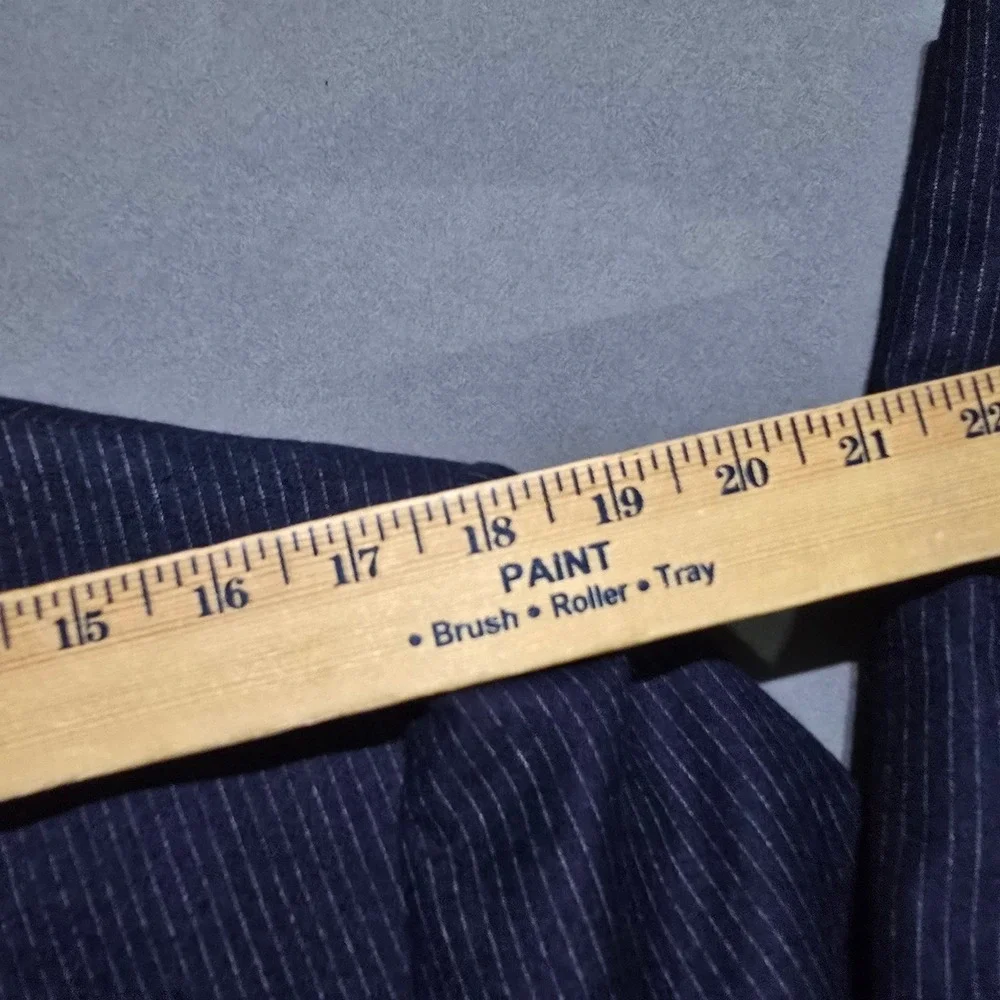 Paul Rene Suit Mens 46R 41x29 Navy Pinstripe 2-Piece Blazer Set vintage